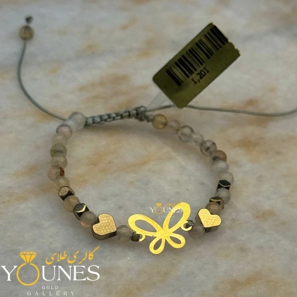 دستبند پروانه طلا لیزری